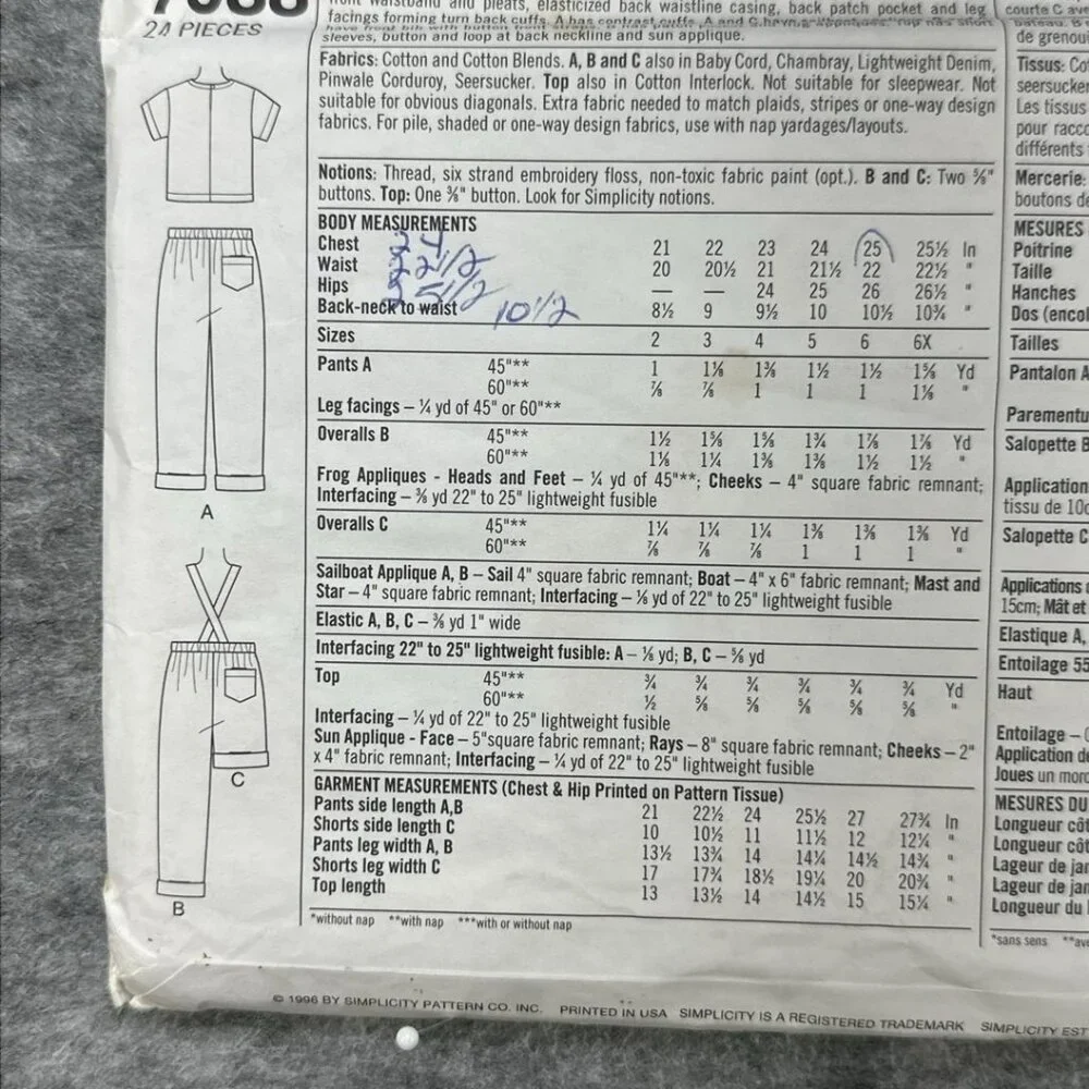 NEW Simplicity Sewing Pattern Childrens Size BB 5 6 6X Vintage Uncut Crafts‎ - Picture 4 of 5